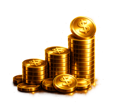 Cost — gold coin stacks
